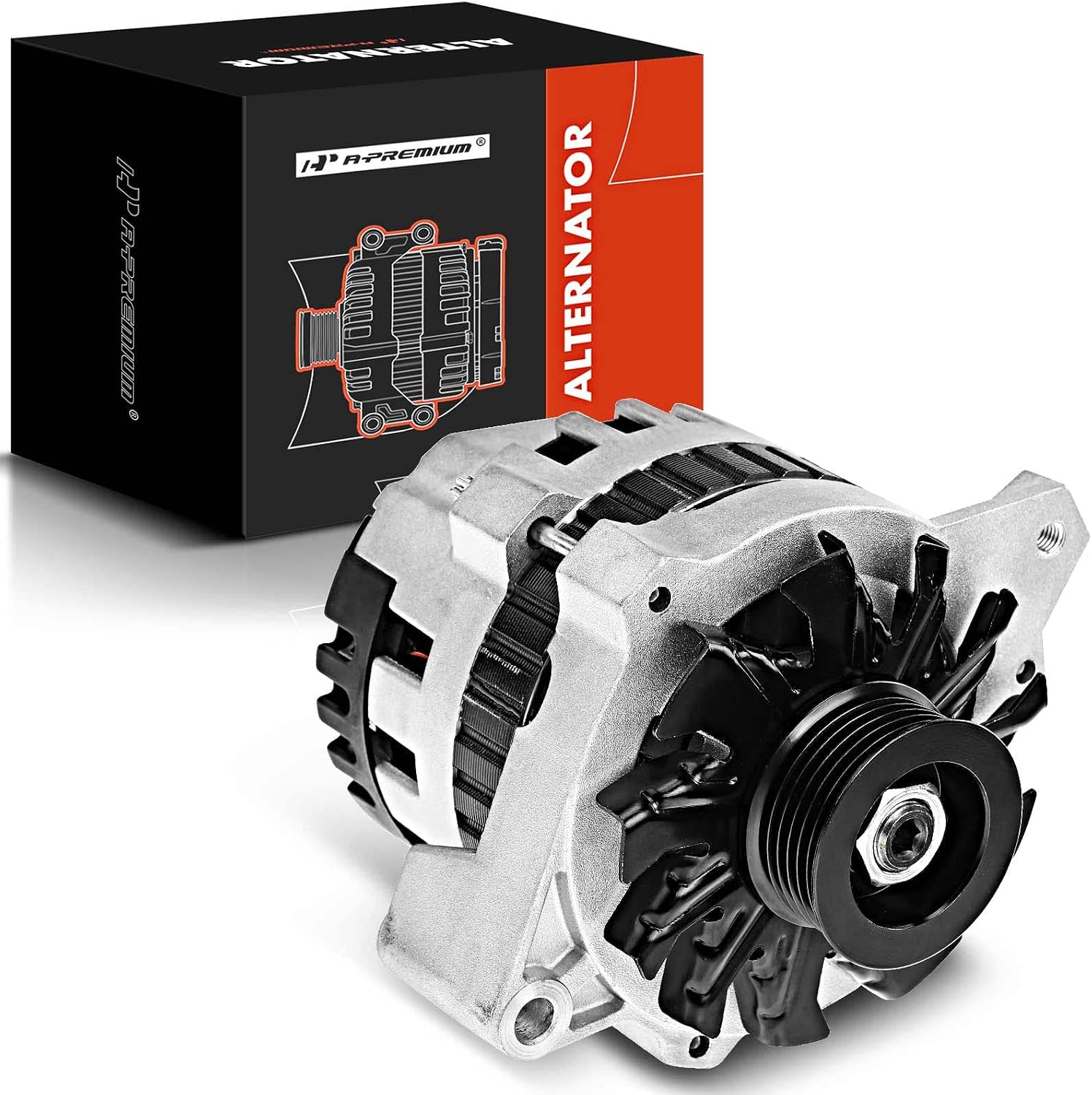 A-Premium Alternator Compatible with Chevrolet P30 1994-1996 & GMC P3500 1994-1996, 4.3L 5.7L 7.4L, 105Amp 12V Clockwise 6-Groove Pulley, Replace# 10480091, 10463422, 112644