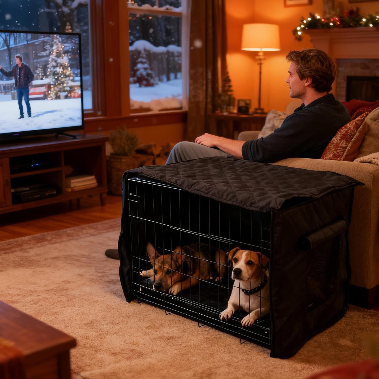 Housse De Niche – 124 X 79 X 84 Cm, Isolée, Robuste, Coupe-vent, Protection Antigel | Couverture De Chenil Isolée | Cage D'hiver Pour Chien Et Chien, Couverture Coupe-vent Avec Ventilation Pour Ombrag