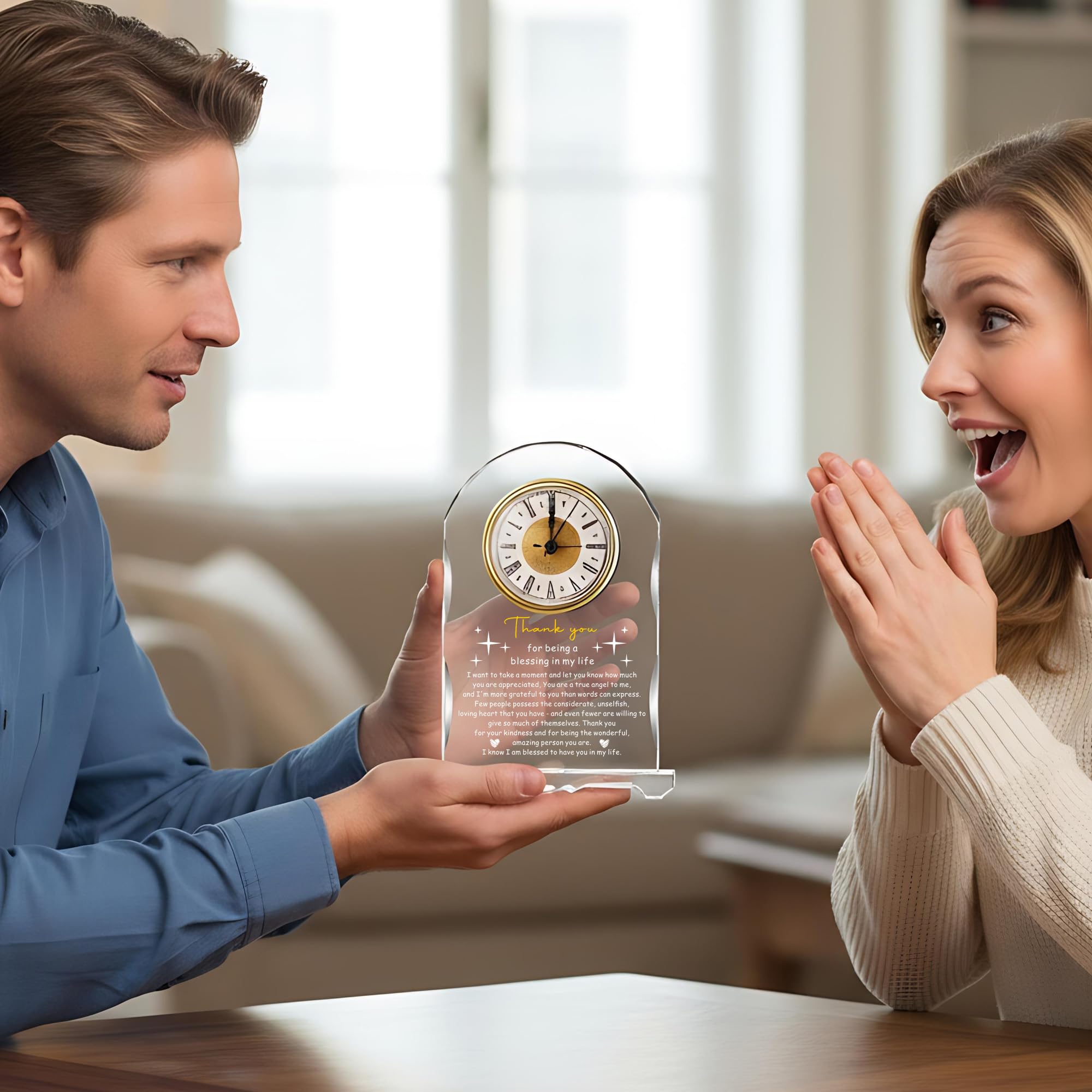 Dankeschön-Geschenke für Damen und Herren, Kristall-Uhr, Geschenk für Kollegen, beste Glückwünsche, Ruhestand, Chef, Abschiedsgeschenk für Lehrer und Freund