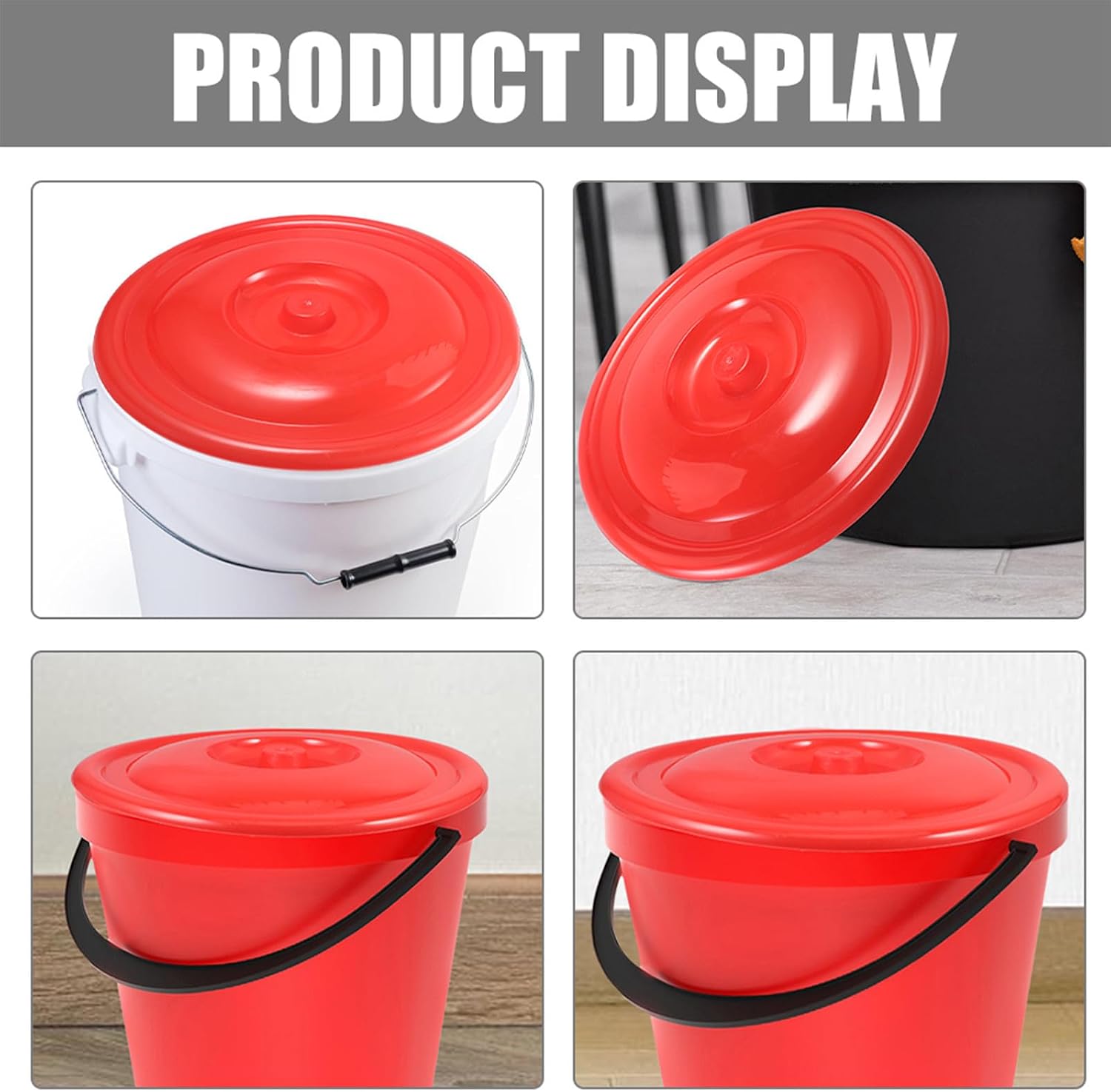 Plastic Trash Can Lids 10 Pack Tight Secure Fit