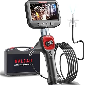 Ralcam Endoscope Camera with Light Endoscope Camera - 360  Endoscope Swivelling 4.3 Inch HD 720P Inspection Camera with Light Tube Camera Cameras with 6 LEDs IP67 6.2 mm Probe/2M