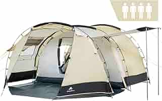Tenda Da Campeggio CampFeuer Per 4 Persone - Impermeabile 2000mm, 3 Entrate, Ideale Per Famiglie - Foto 5