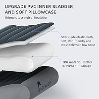 Vista 3 de FLEXTAILGEAR Almohada inflable para campamento, almohada ergonómica de viaje con funda extraíble lavable y separada de TPU para campamento