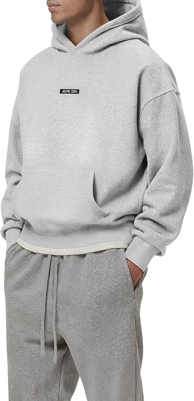 Aelfric Eden Fleece Hoodie Men Women Warm Heavyweight Plain Hoodies Oversized Hooded Sweatshirt Essential Casual Pullover Grey M image 2
