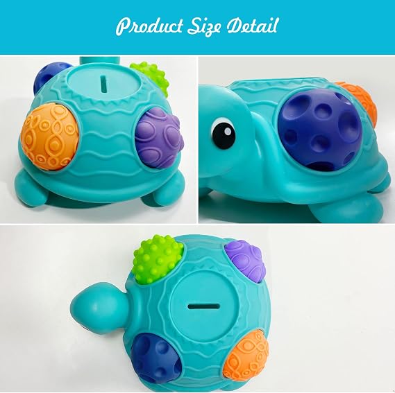 Sensory Balls for Baby Sensory Baby Toys 6 to 12 Months for Toddlers 1-3, Sensory Turtle Toy with Sensory Balls, Montessori Toys for Babies 6-12 Months Infant 0-6 Months (12 Pack)