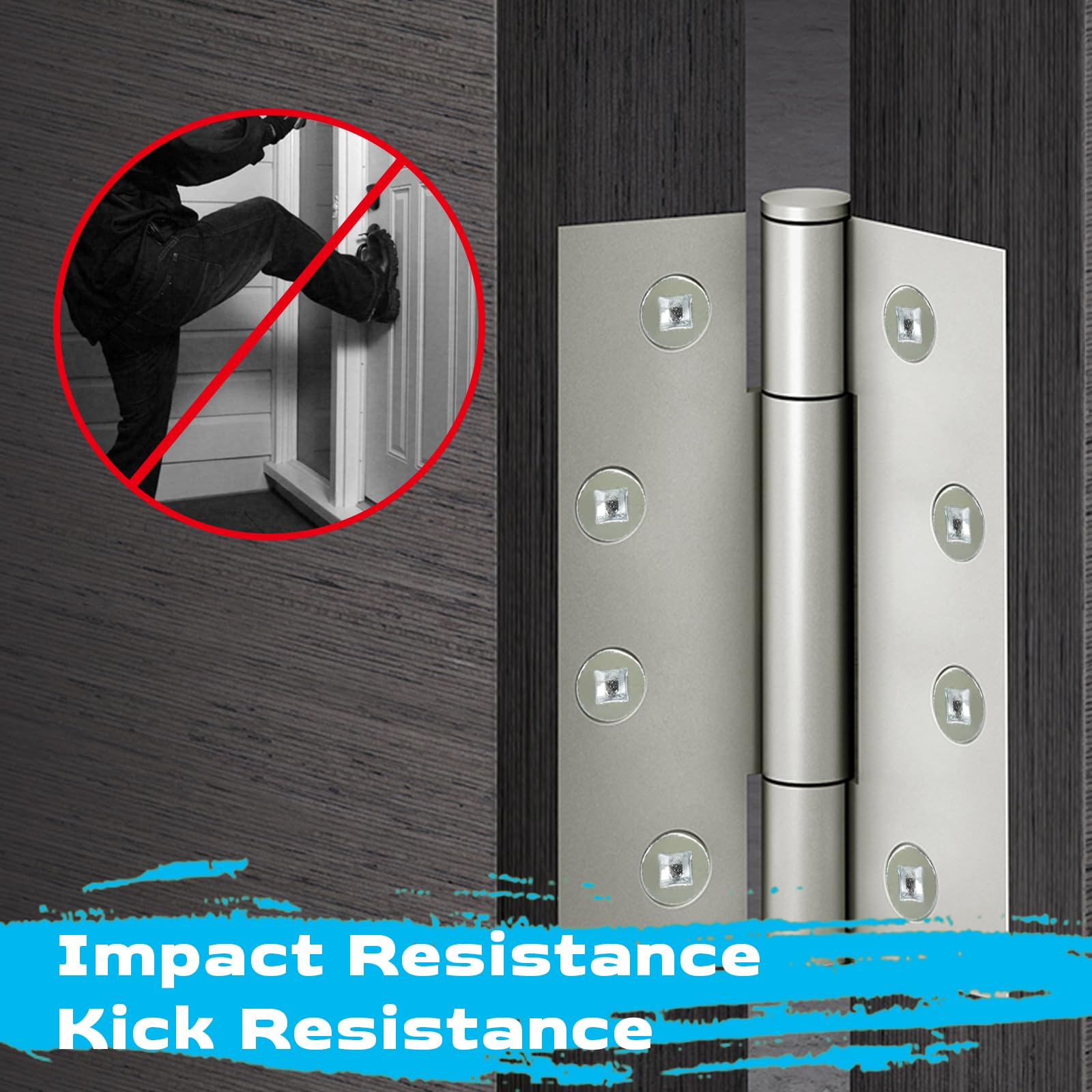 3 Inch Extra Long Door Hinge Screws - Satin Silver Nickel Wood Screws (24 Pack, #9 X 3")