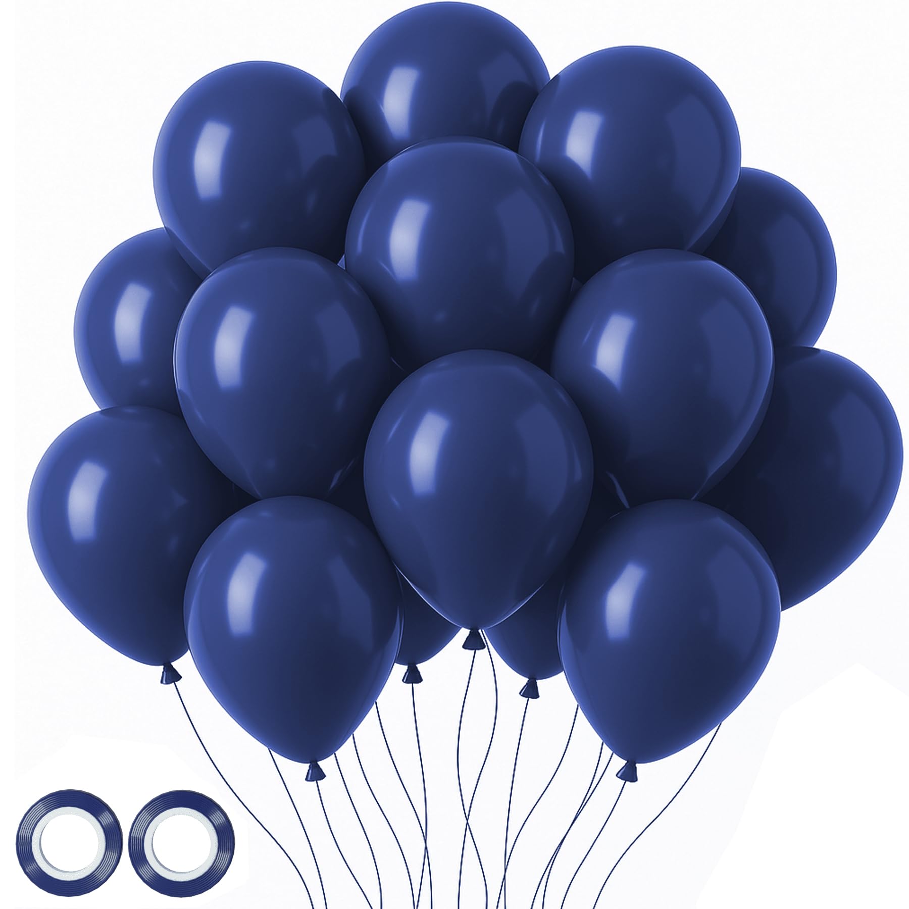 Voircoloria 105pcs Navy Blue Balloons 12inch Dark Blue Balloons for Birthday Graduation Baby Shower Anniversary New Year Party Holiday Decorations