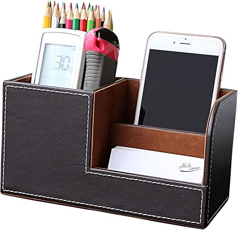 Amazon おしゃれにデスク収納 収納ケース 卓上収納ケース デスク収納ボックス 文具収納ボックス 鉛筆スタンド ペン立て 小物入れ デスクオーガナイザー Holoimua ブラウン 文房具 オフィス用品 文房具 オフィス用品