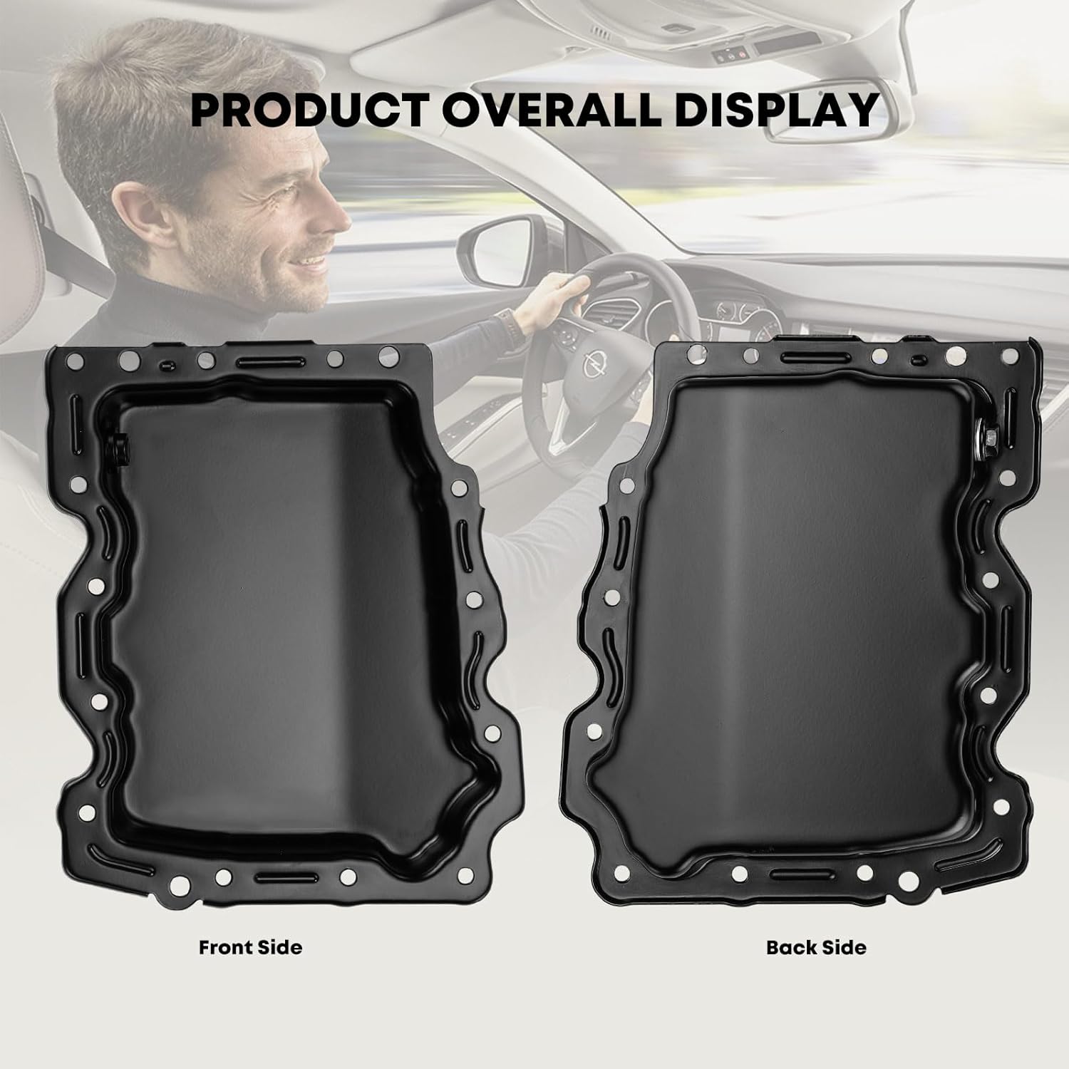 YHTAUTO Engine Oil Pan with Drain Plug Replacement for Chevrolet Impala 2014-2016, Malibu 2013-2015 & Buick Regal 2014-2016 & Cadillac ATS 2013-2017, CTS 2014-2015, 2.0L 2.5L