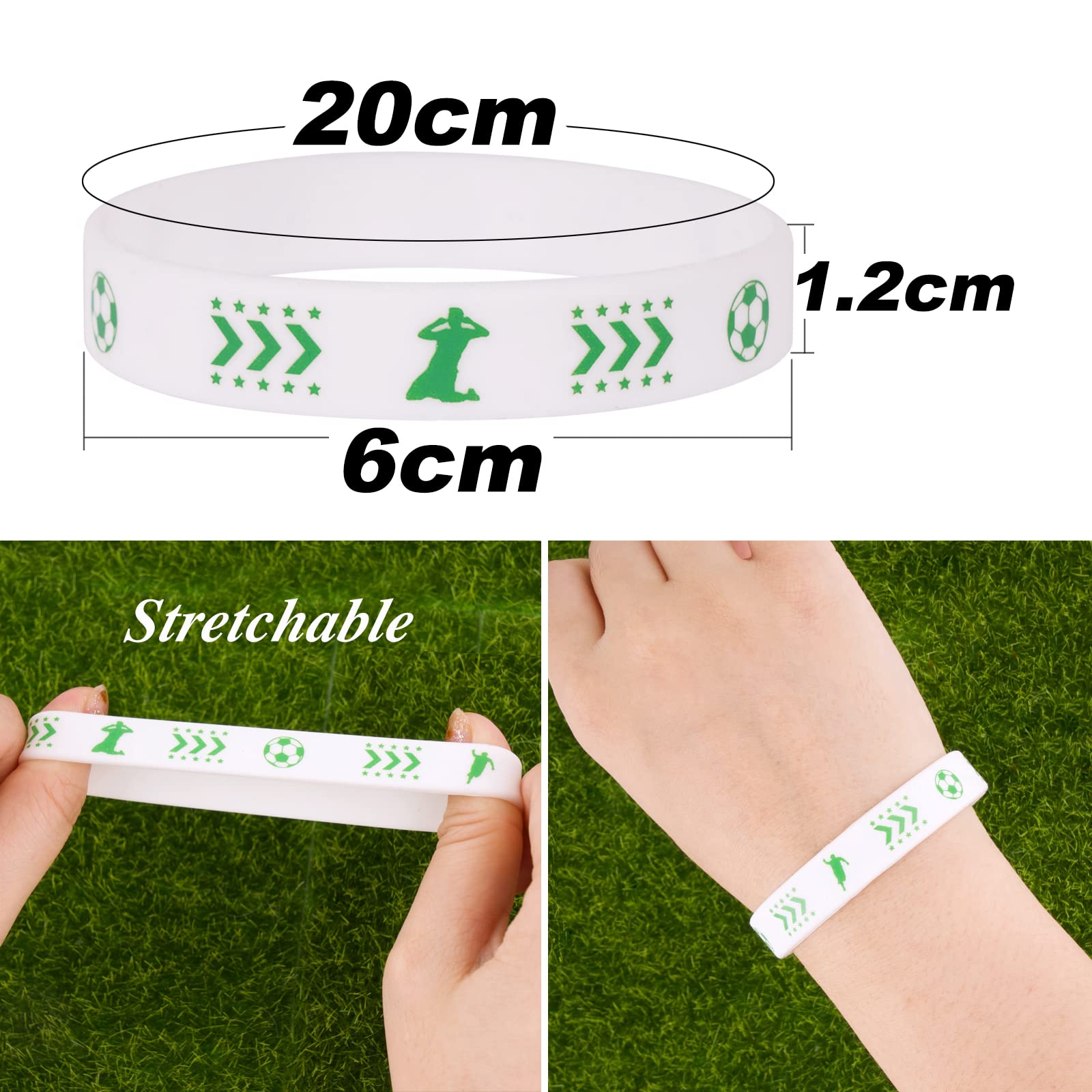COLOFALLA 20 Bracelets Foot En Silicone + 20 Tatouages Temporaires – Fournitures Fête Football, Cadeau Enfant/adulte