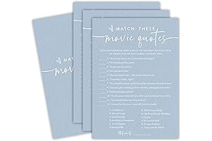 Elegant Blue Bridal Shower Games - Match Movie Quotes