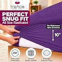Trance Cotton Feel Terry Ultra Soft Waterproof Mattress Protector Twin Bed Size | Breathable - Hypoallergenic Bed Cover (78x48 inch | 6.5x4 feet, Plum - Pack of 1) gallery image