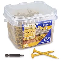 Vista 10 de Eazy2hD Tornillos de madera para exteriores # 10 x 2-1/2", tornillos para terraza T25 Star Torx Drive, 377 PCS tornillos autorroscantes de acero