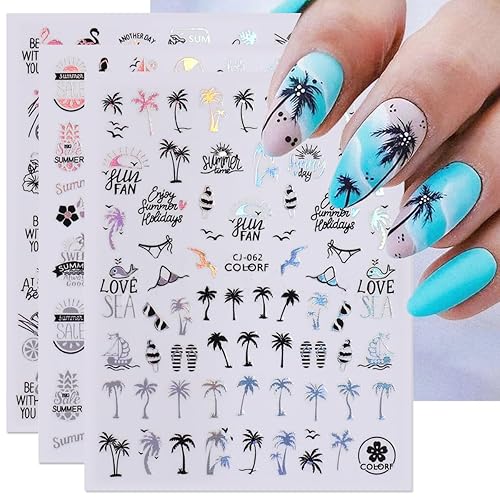 Summer Nail Art Stickers Decals Palm Tree Nail Stickers Fun