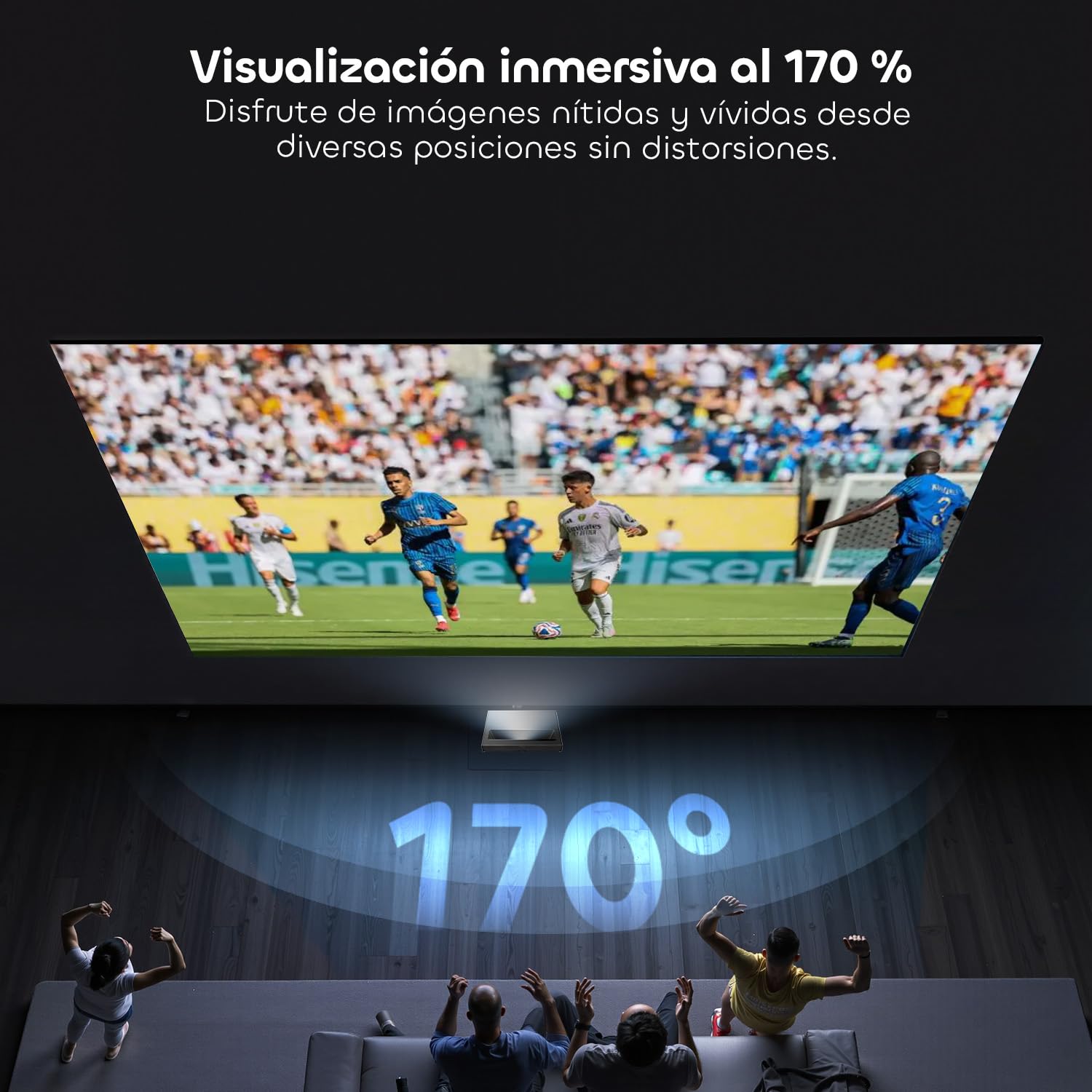 Pantalla ALR CLR Marco Fijo Sin Costuras UST 132 Pulgadas | Para Proyector de Tiro Ultracorto,95% Rechazo de Luz Ambiental,Superficie Lenticular, 4K/8K UHD,Montaje en Pared,Cine en Casa