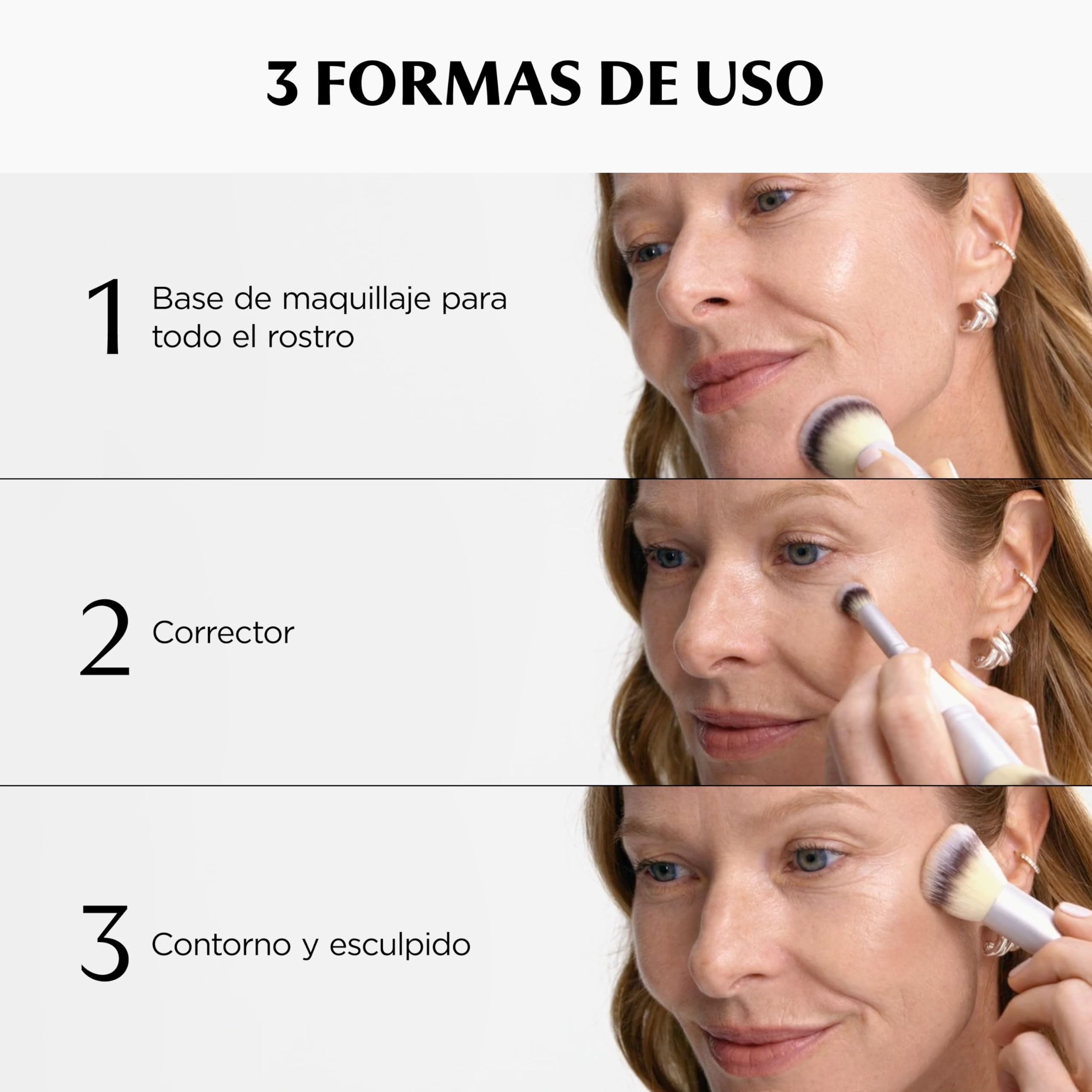 IT Cosmetics, Brocha Dual para Base de Maquillaje y Corrector, Mejor Acabado, Cerdas Resistentes y Ultrasuaves, Heavenly Luxe Complexion Perfection No. 7