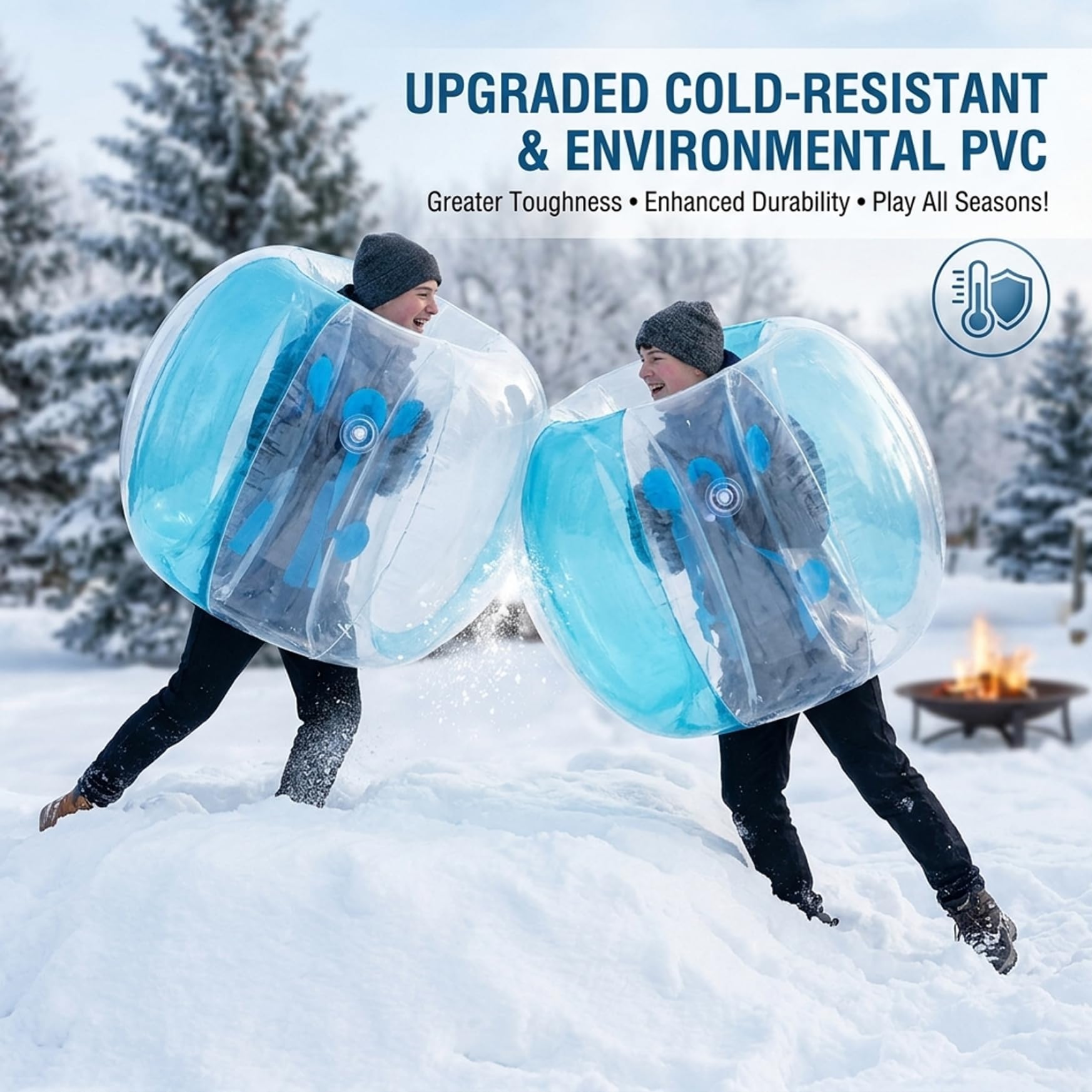 Bubble Ball, Bumper Balls für Kinder und Erwachsene – 120 cm großer, transparenter, aufblasbarer Bubble Ball für Outdoor-Spaß, Parks, Strand und Partys (blau)