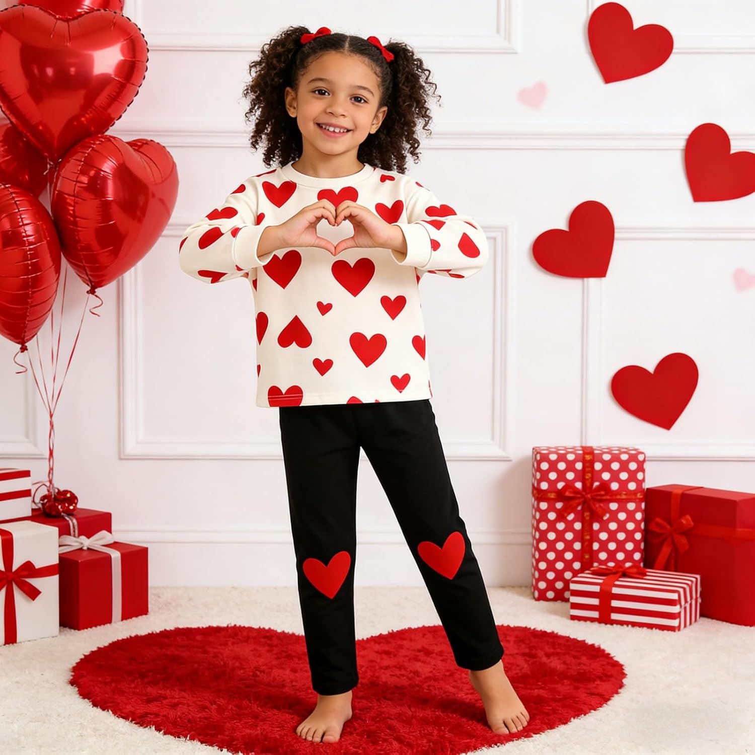 Toddler Girl Clothes Floral Printed Sweatshirt Pants 2Pcs Fall Outfits for Little Girls Clothing Set Size 3-7 Years - Image 5