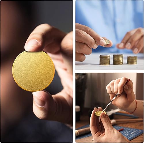 Miniatura 6 de JOYO Moneda de desafío en blanco de grabado a granel, patrón grabable con láser, regalo personalizado, estampado de metal, medallón conmemorativo,