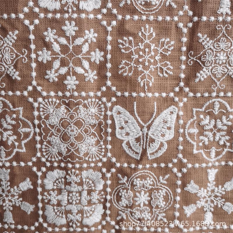 Materiał do szycia kwiatów, motyli, haftu, bawełny, lnu, odzieży, ręcznie robionej tkaniny do szycia(Brown)