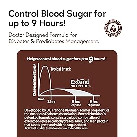 Extend Sugar Free Protein Bars, Perfect Diabetic Snacks, High Protein and Fiber, Hunger Control & Steady Energy, Low Carb, Keto Friendly, Chocolate Peanut Butter, 24 Count