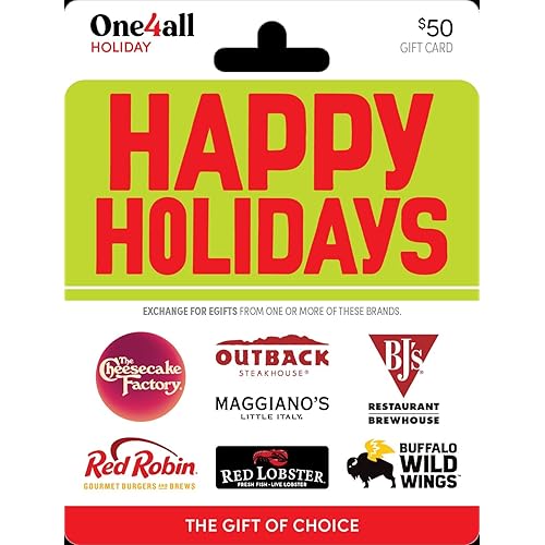 One4all Happy Holidays Dining Physical Gift Card - $50