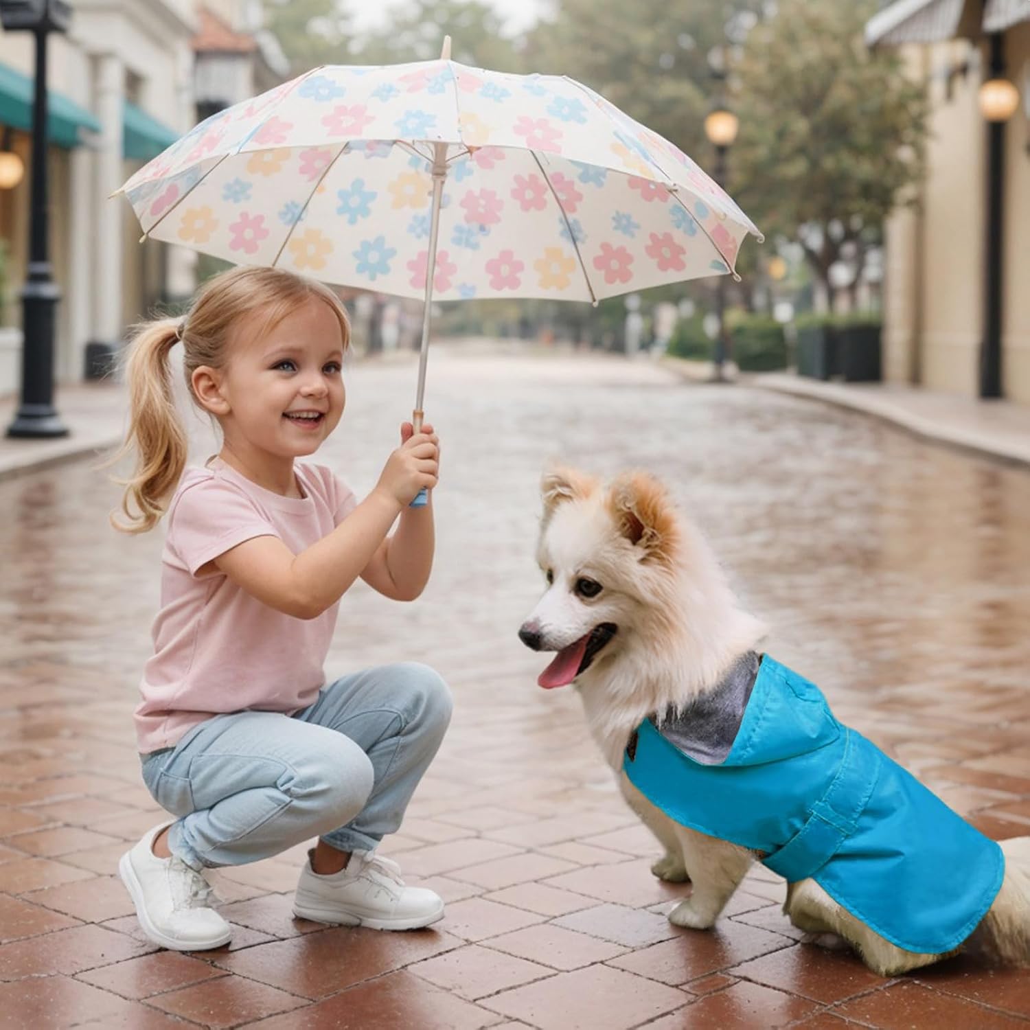 Dog Raincoat Dog Rain Jacket Poncho Waterproof Pet Rain Suit Double-Layered Breathable Lining Hooded Leash Hole Adjustable Puppy Small Medium Dogs,Blue,XXL,Back Length 15-17.5 inches