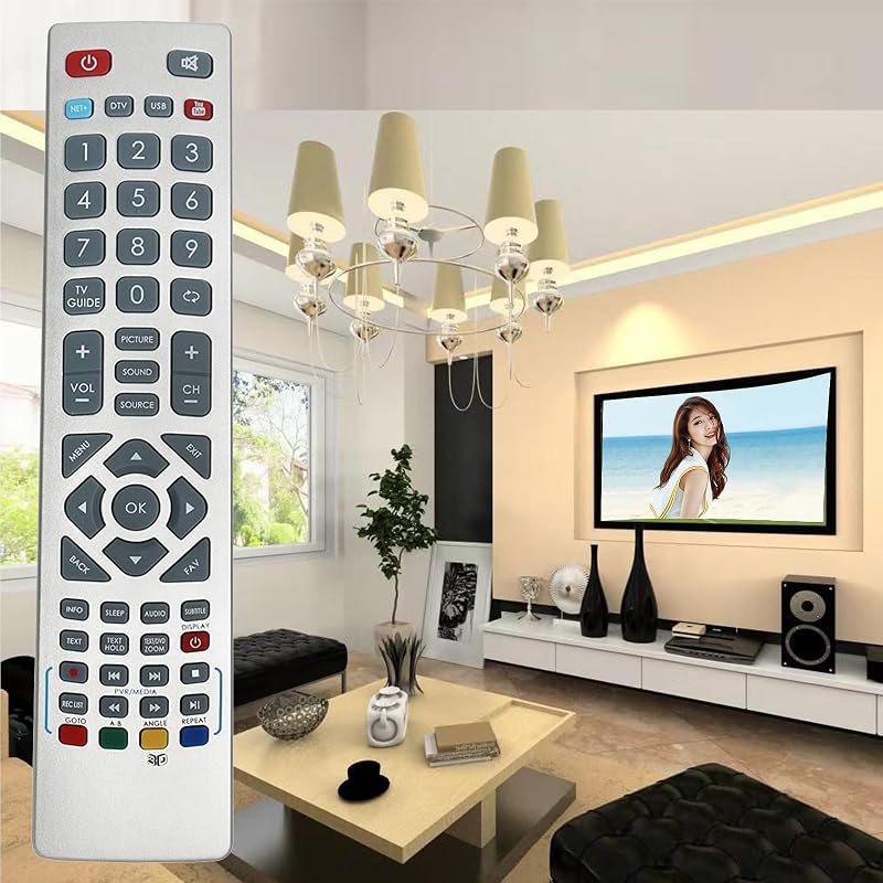 VINABTY Távirányító Sharp TV-hez - Kompatibilis LC-43/49/50/55 CFE sorozatú modellekkel, Univerzális Csere Távirányító