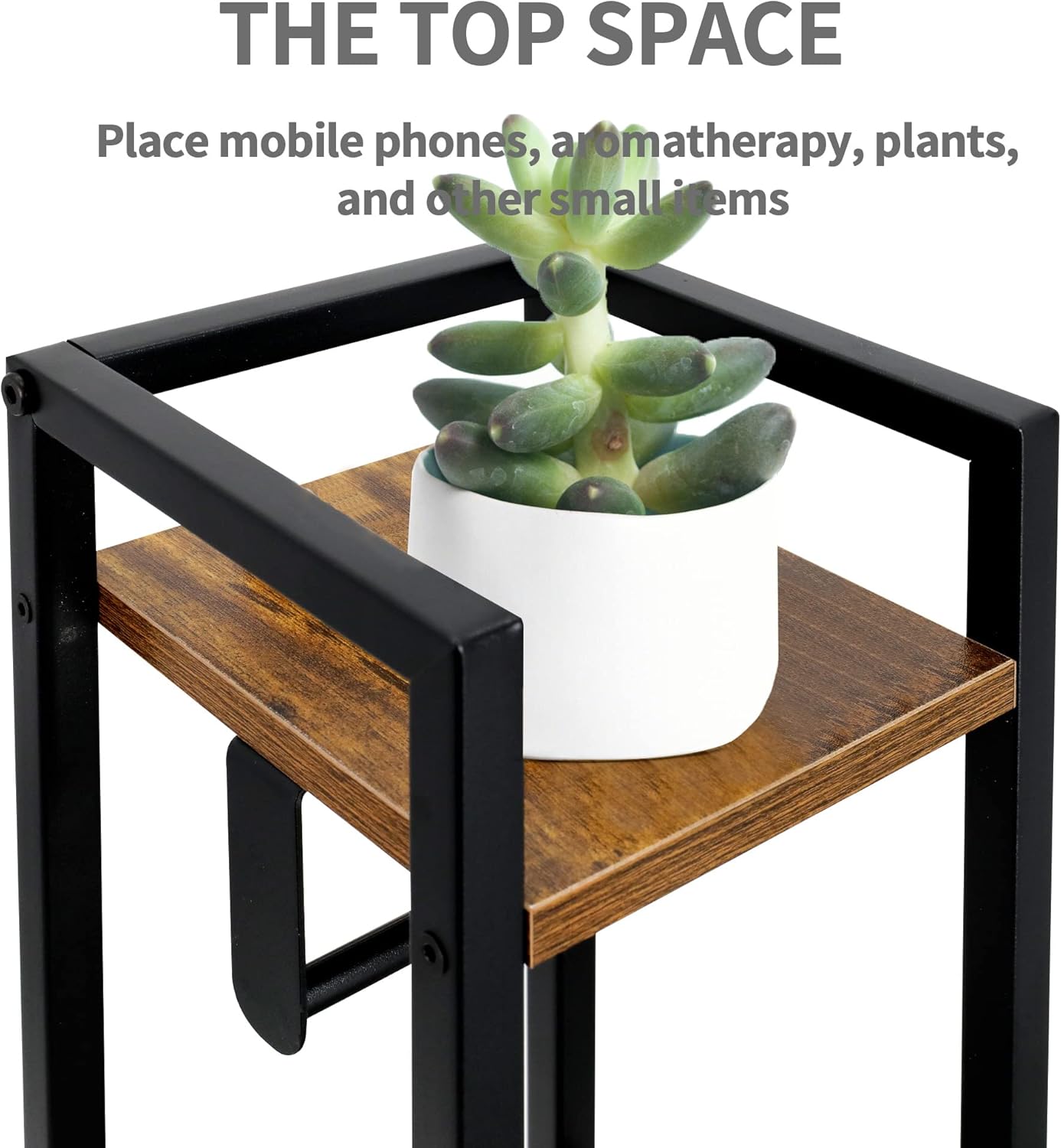 Small Narrow Bathroom Storage Cabinet w/Toilet Paper Roll Holder, Slim Toilet Paper Storage for Bathroom, Brown