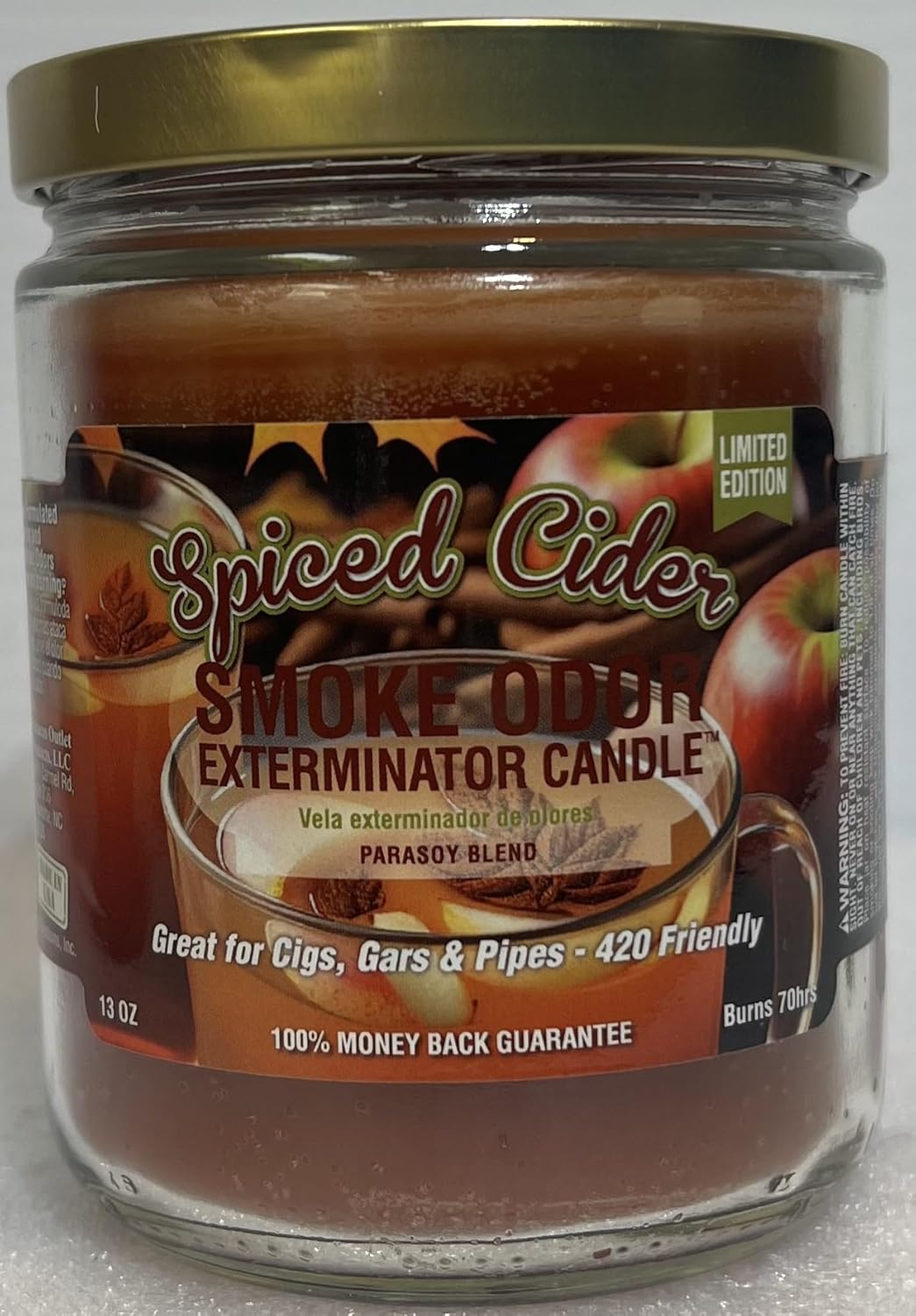 Smoke Odor Exterminator 13oz Jar Candle, Hippie Love 2 Pack. Includes Hippie Love & Spiced Cider.