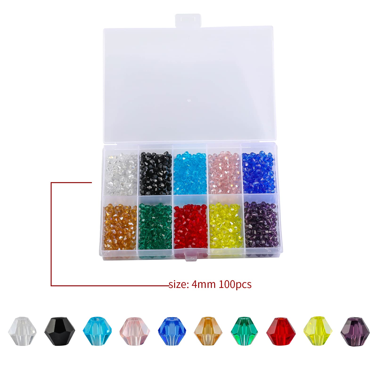 1000 Stück Porzellan-Perlen 4 Mm – Kristall-Abstandshalter Für Armbänder, Halsketten, DIY-Schmuck In Porzellangrün