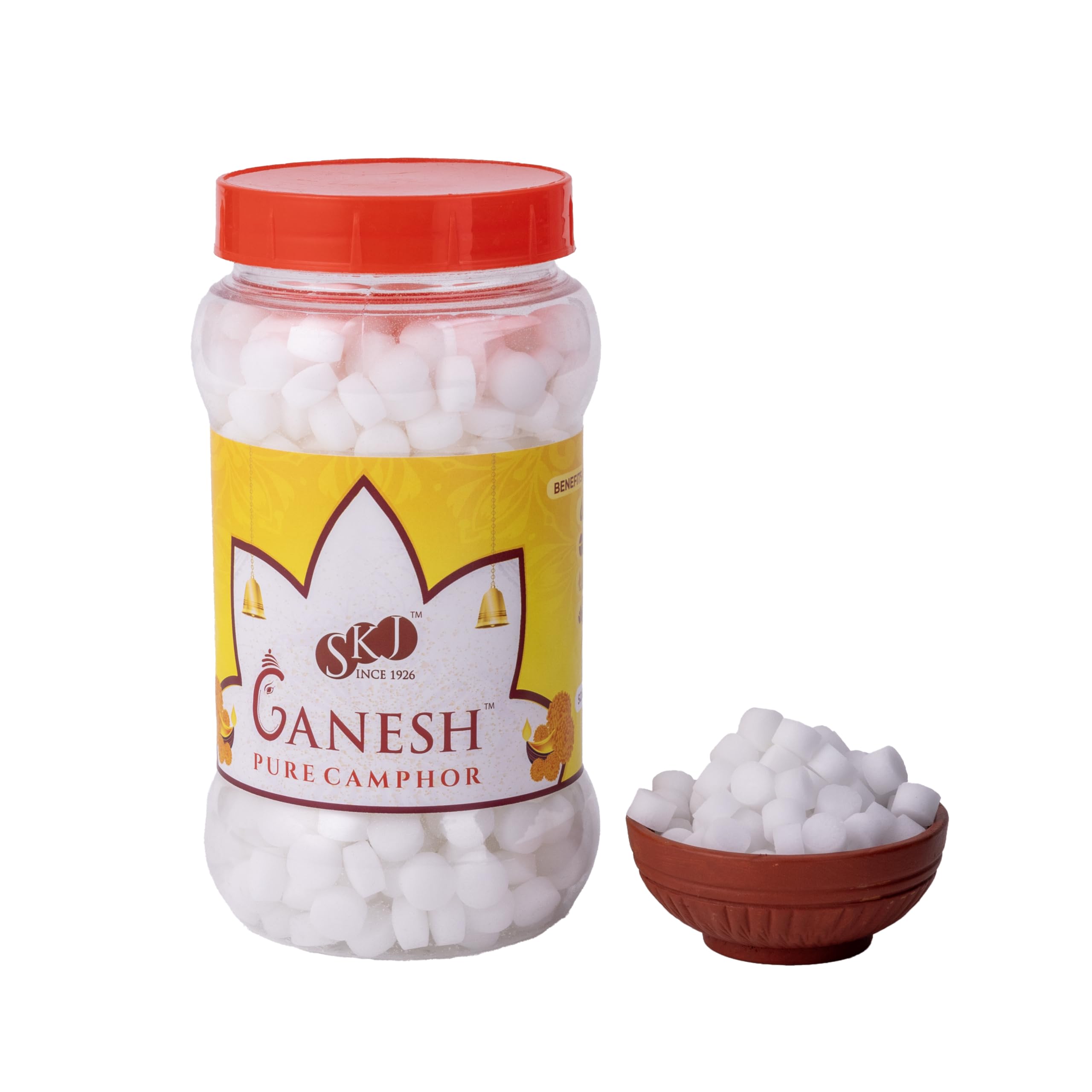 GANESH PURE CAMPHOR Round Tablets - 100% Natural & Organic Camphor for Puja, Aromatherapy & Air Purification | Long-Lasting| 250g Jar-image-25