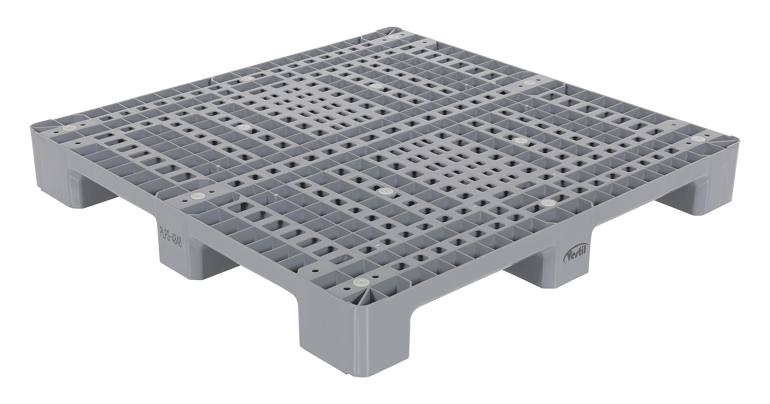 Vestil PLPS-4848 High Density Polyethylene Solid Top Rackable Pallet/Skid 47-1/2 In. x 47-1/2 In. x 5-1/2 In. 13,000 Lb. Floor Capacity Gray