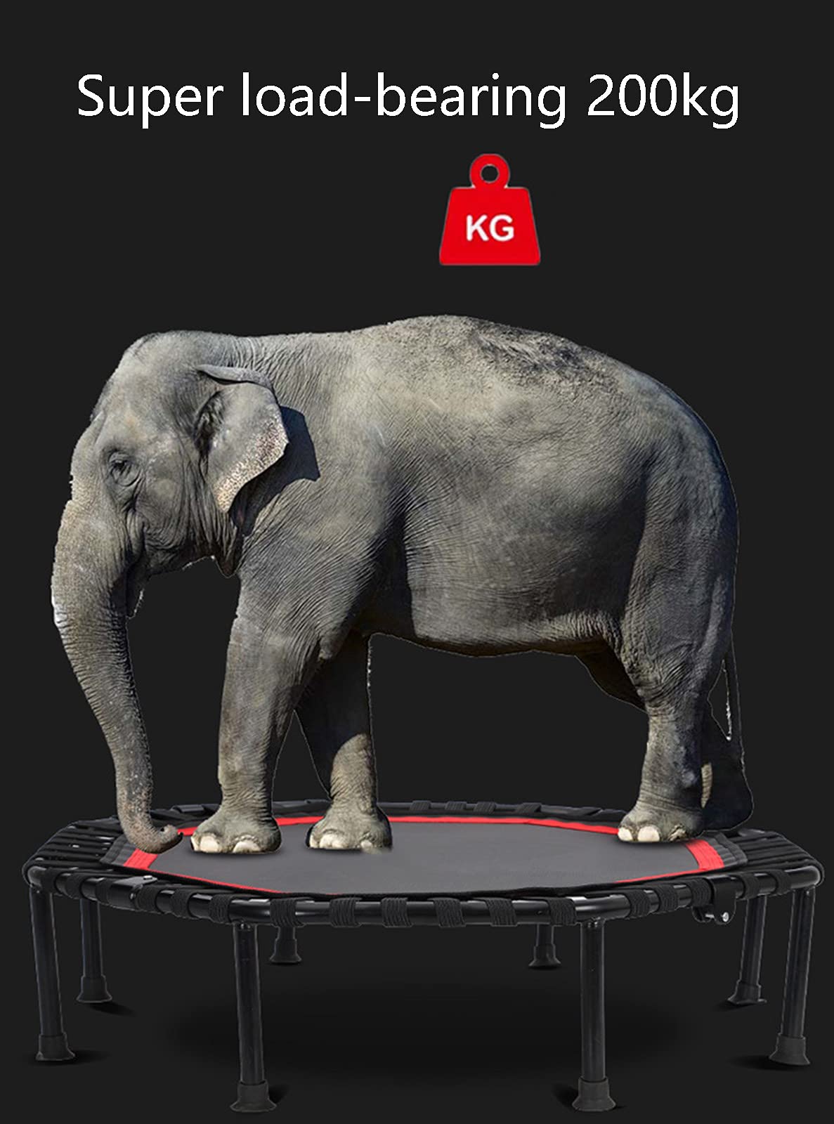 Almohadilla Repuesto para trampolín Fitness al Aire Libre, silenciosa, Plegable, con reposabrazos, Mini trampolín Ejercicio para Adultos, Equipo Entrenamiento para Interiores y Jardines, Carga máxi