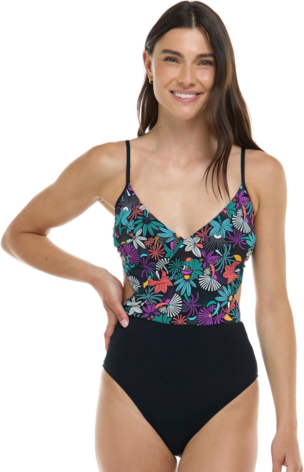 EIDON Women's Helena One Piece Swimsuit with Criss-Cross Front Detail