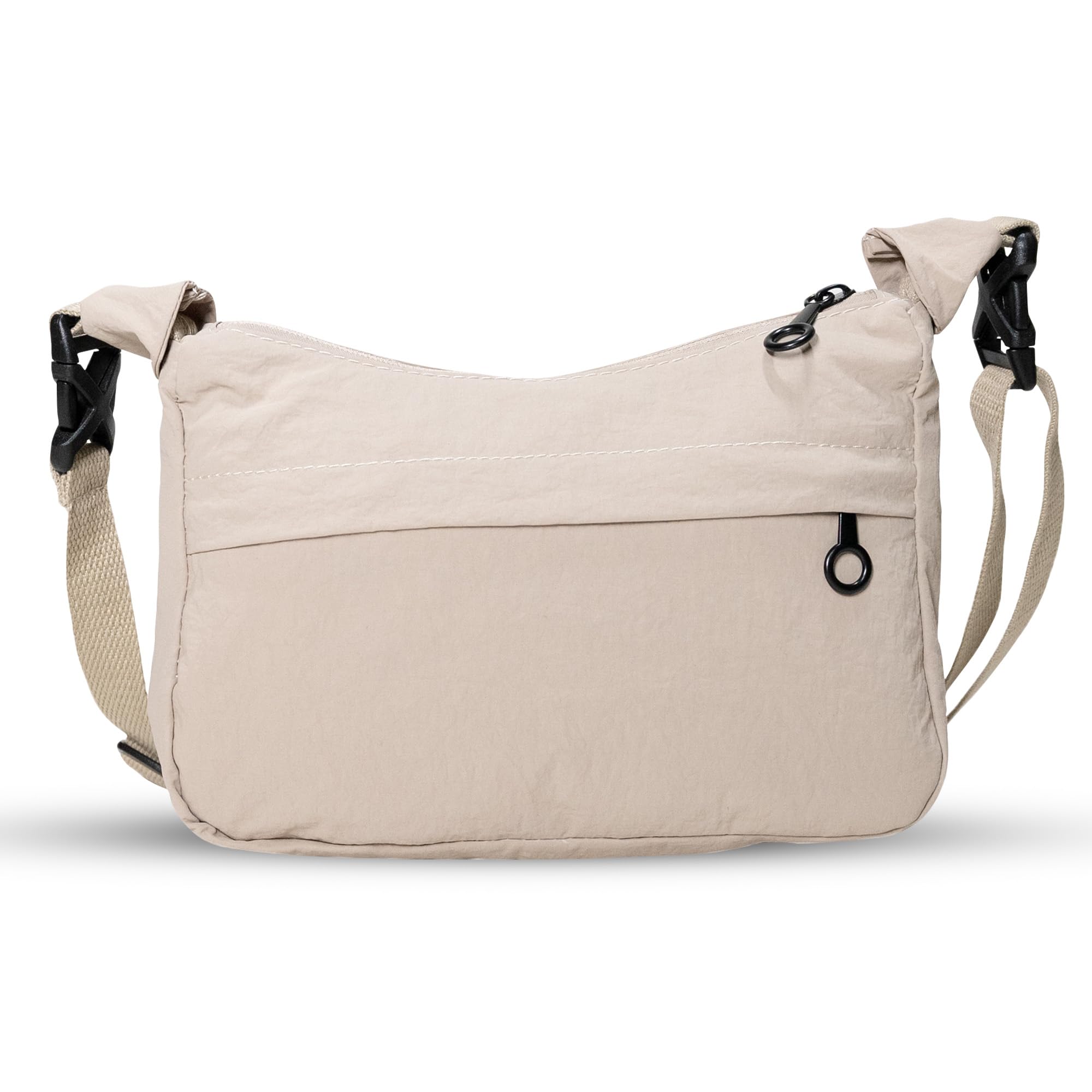 RarePicks Crossbody Sling Bags for Women & Men | Adjustable Strap Sling Bag, Water Resistant Crescent Crossbody Travel Purse, Unisex Chest Bag, Stylish Fanny & Waist Handbag (Beige)
