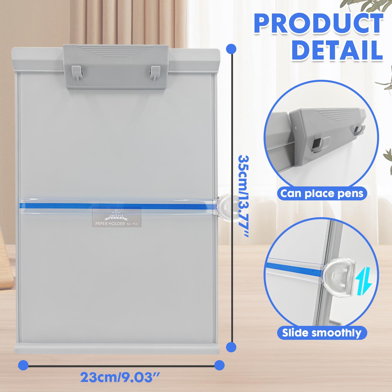 Powerking Supporto per documenti portatile da tavolo A4 4 posizioni angolari regolabili grigio