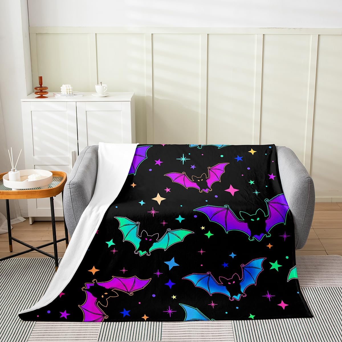Erosebridal Trippy Sun and Moon Blanket Queen 90x90,Black and White Throw Blanket for Kids Boys Girls,Psychedelic Tree of Life Fleece Blanket,Galaxy Stars Mandala Tribal Flannel Blanket All Season