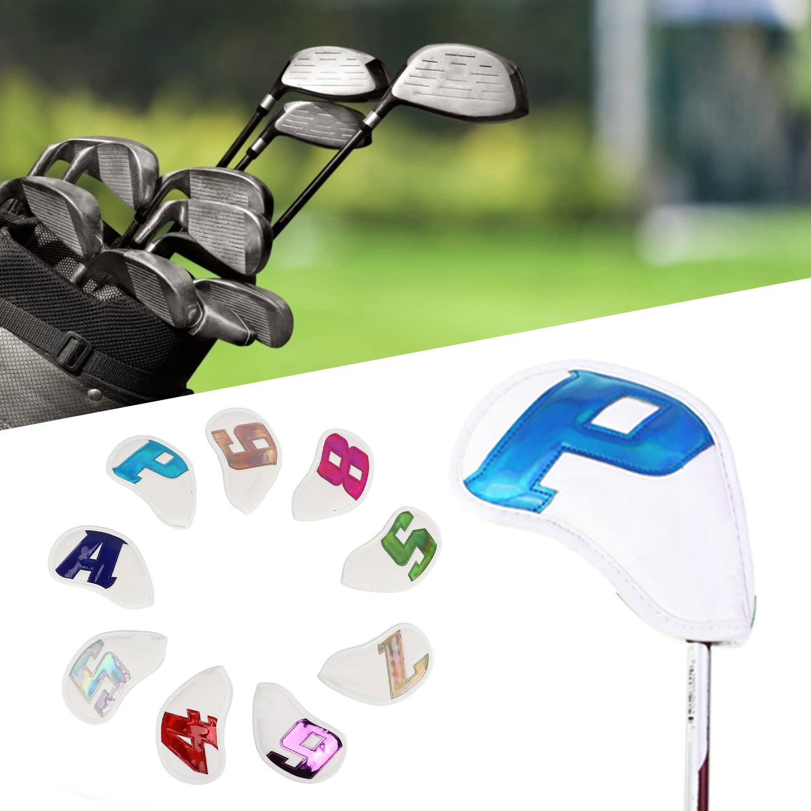 Golfschlägerkopfhüllen aus PU-Leder | Mehrfarbige Golfschlägerhauben for Outdoor-Sportarten