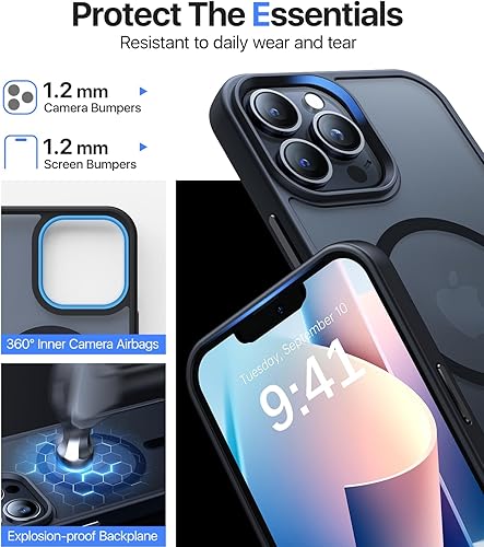 Miniatura 5 de Funda magnética diseñada para iPhone 12 Pro Max nunca amarilla compatible con Magsafe Protección contra caídas de grado militar de 10 pies Funda