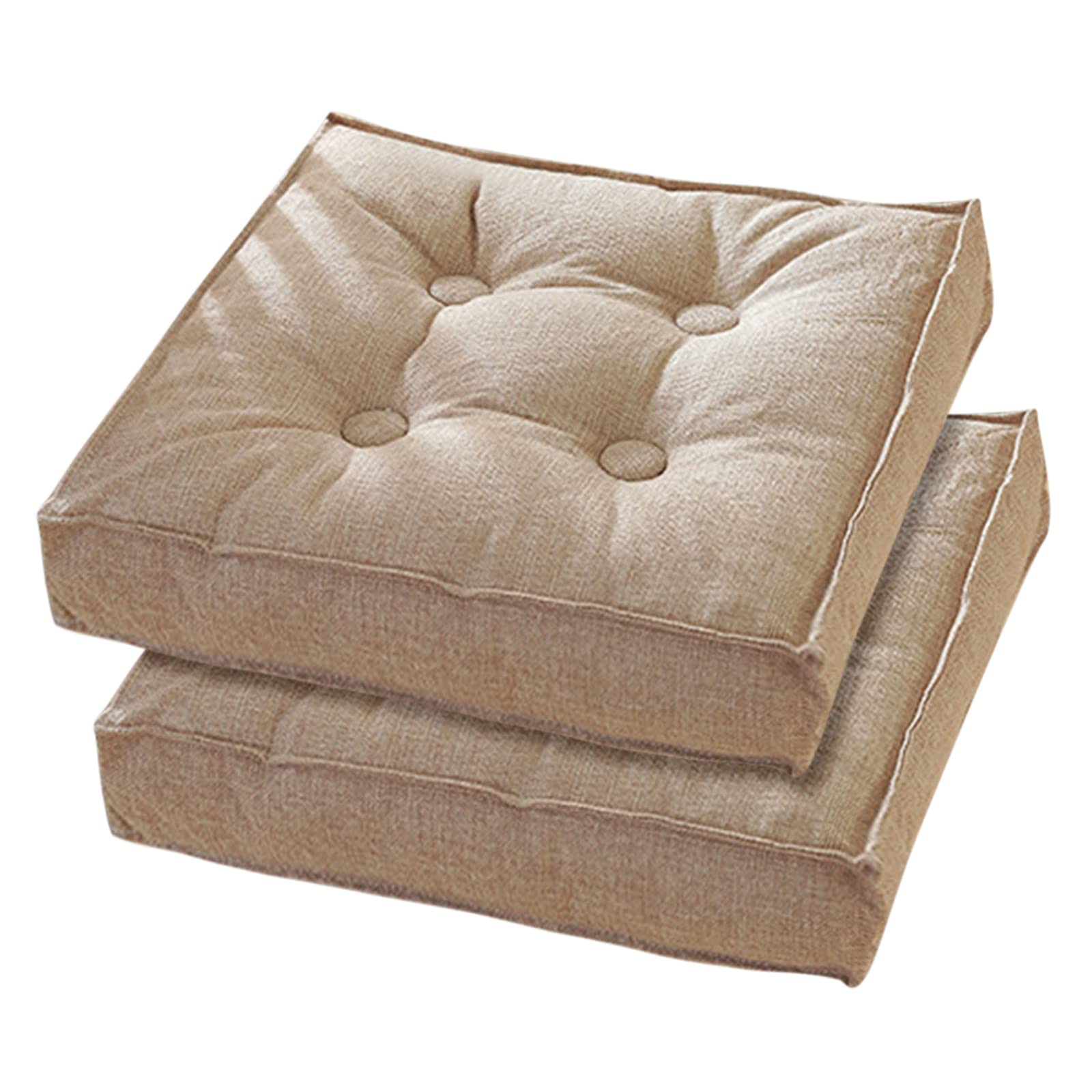 2 Stück Stuhlkissen – 45x45 Cm, Baumwolle-Leinen, Mit Bändern Für Esszimmerstühle, Waschbar