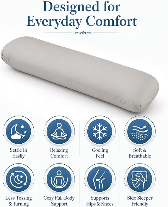 YZ HOME Weighted Body Pillow 6.5lbs Cooling Body Pillow (41 x 10)