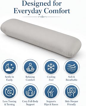YZ HOME Weighted Body Pillow 6.5lbs Cooling Body Pillow (41 x 10)