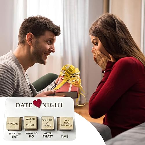 Miniatura 5 de Dados de noche de cita después de la edición oscura,Dados de madera para parejas, dados de decisión, para él y ella, regalos de cumpleaños del día