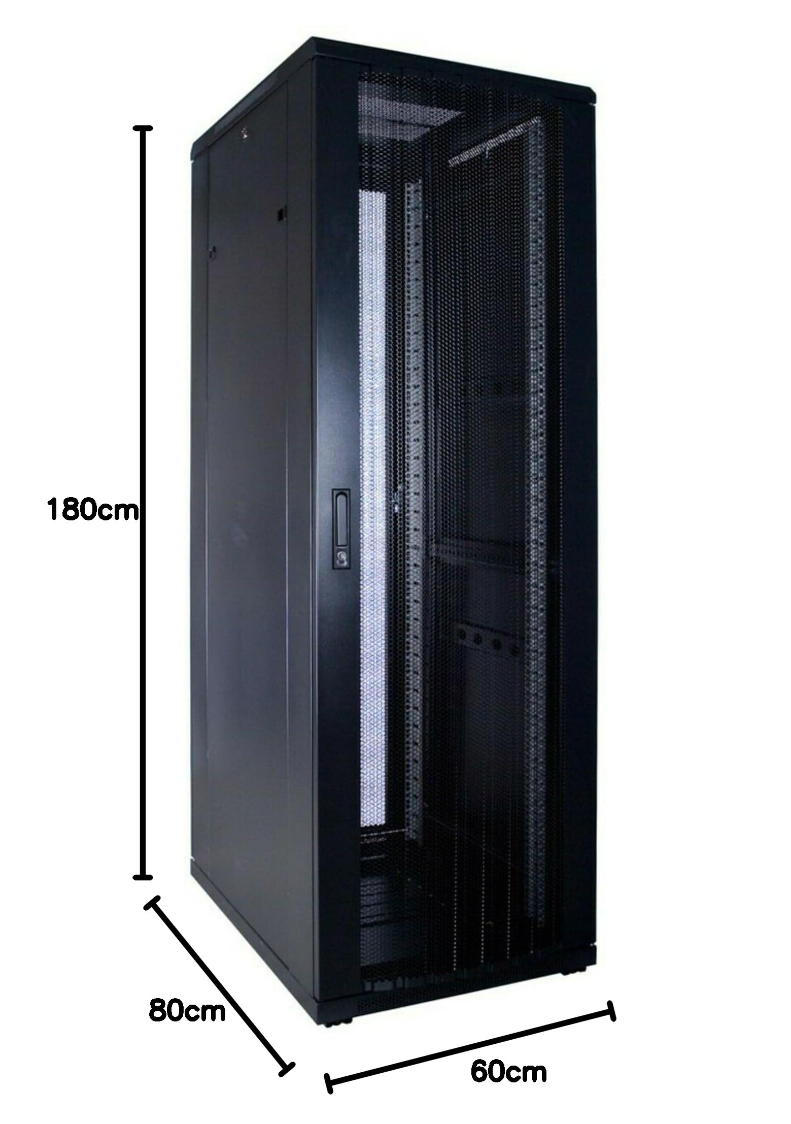 Baie de Serveur 37U Porte perforée 600x800x1800mm Noir