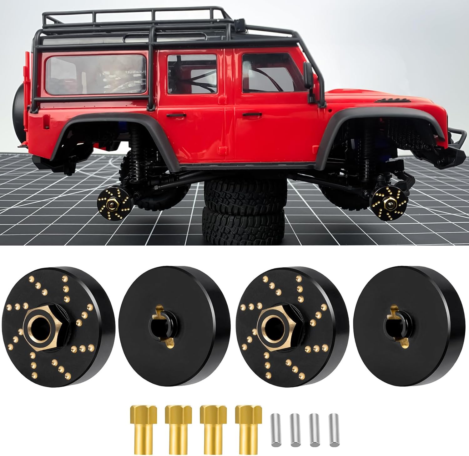 Brass Wheel Weights RC Hex Adaptor Combiner Upgrade Part for 1/18 Tra-xxas TRX4M Bronco Defender RC Crawler Car