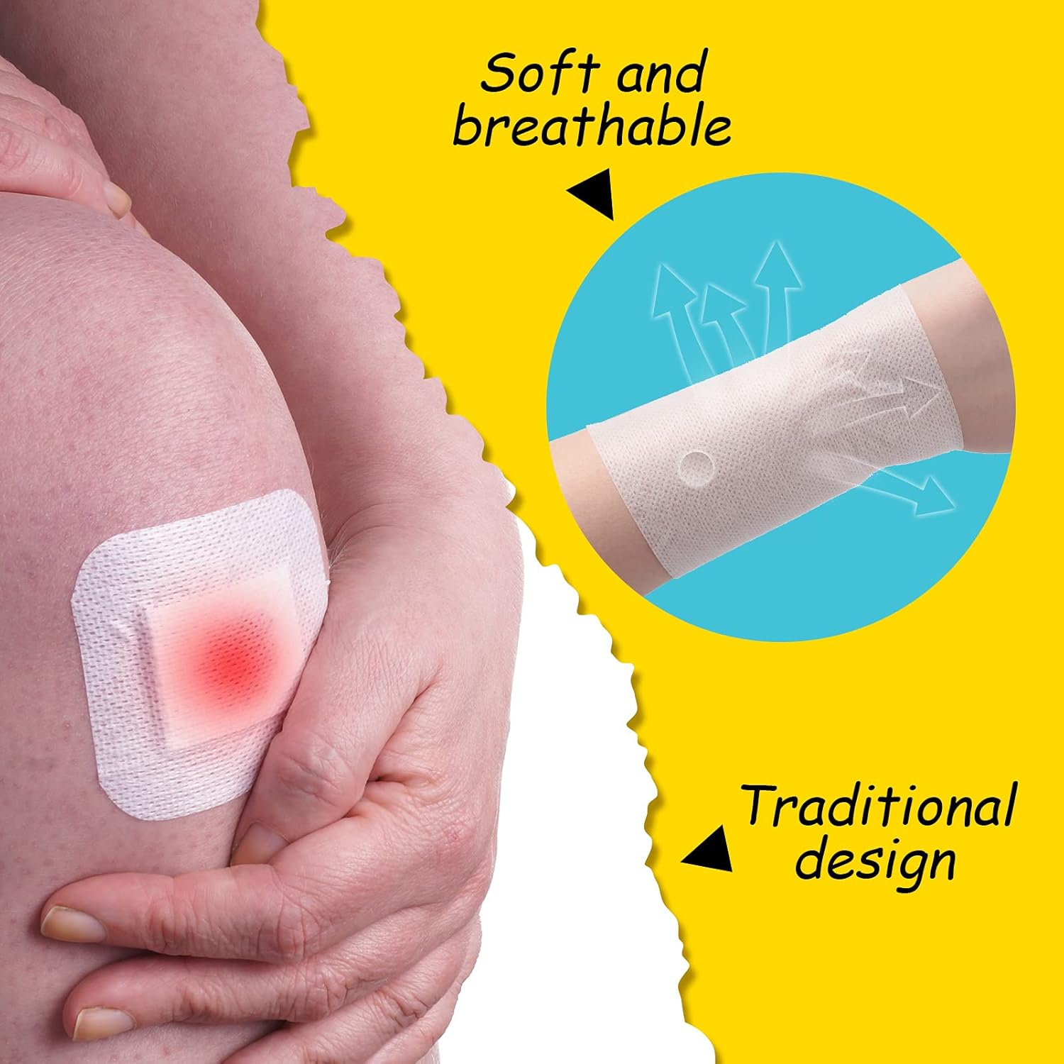 Nuanchu 4 Rolls Non-Woven Cover Roll Stretch Tape Non-Woven Adhesive Bandages Breathable Bandage Tape Cohesive Wrap Bandages Protective Stretch Bandage Film - Image 4