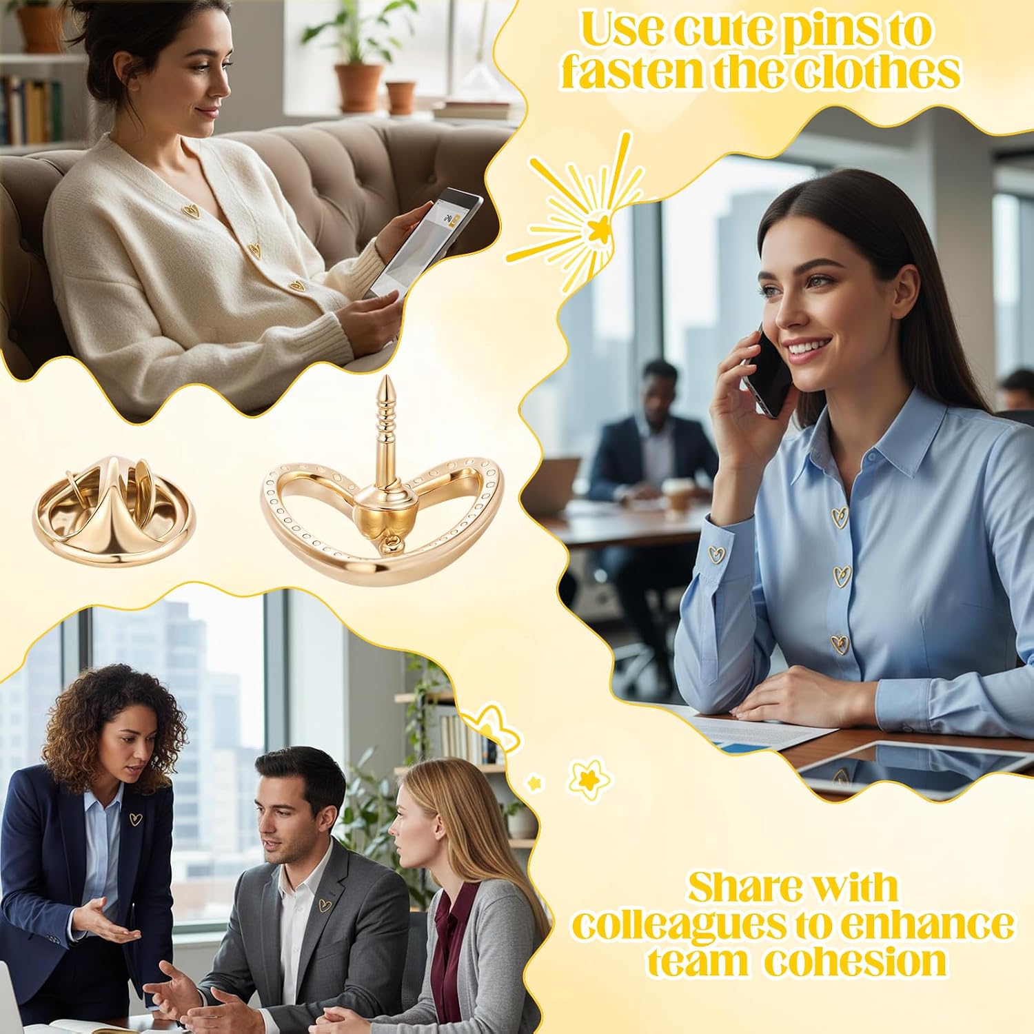 Liliaafar Heart Shaped Pins for Mom Women Gifts