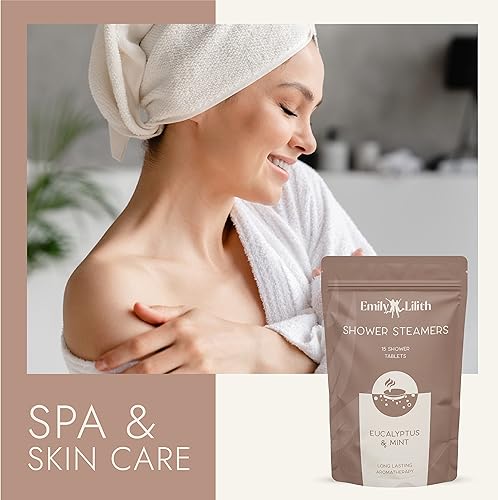 Miniatura 4 de Vaporizadores de ducha de eucalipto y menta (paquete de 15) Emily & Lilith Bomba de baño para aromaterapia, aceites esenciales para cuidado