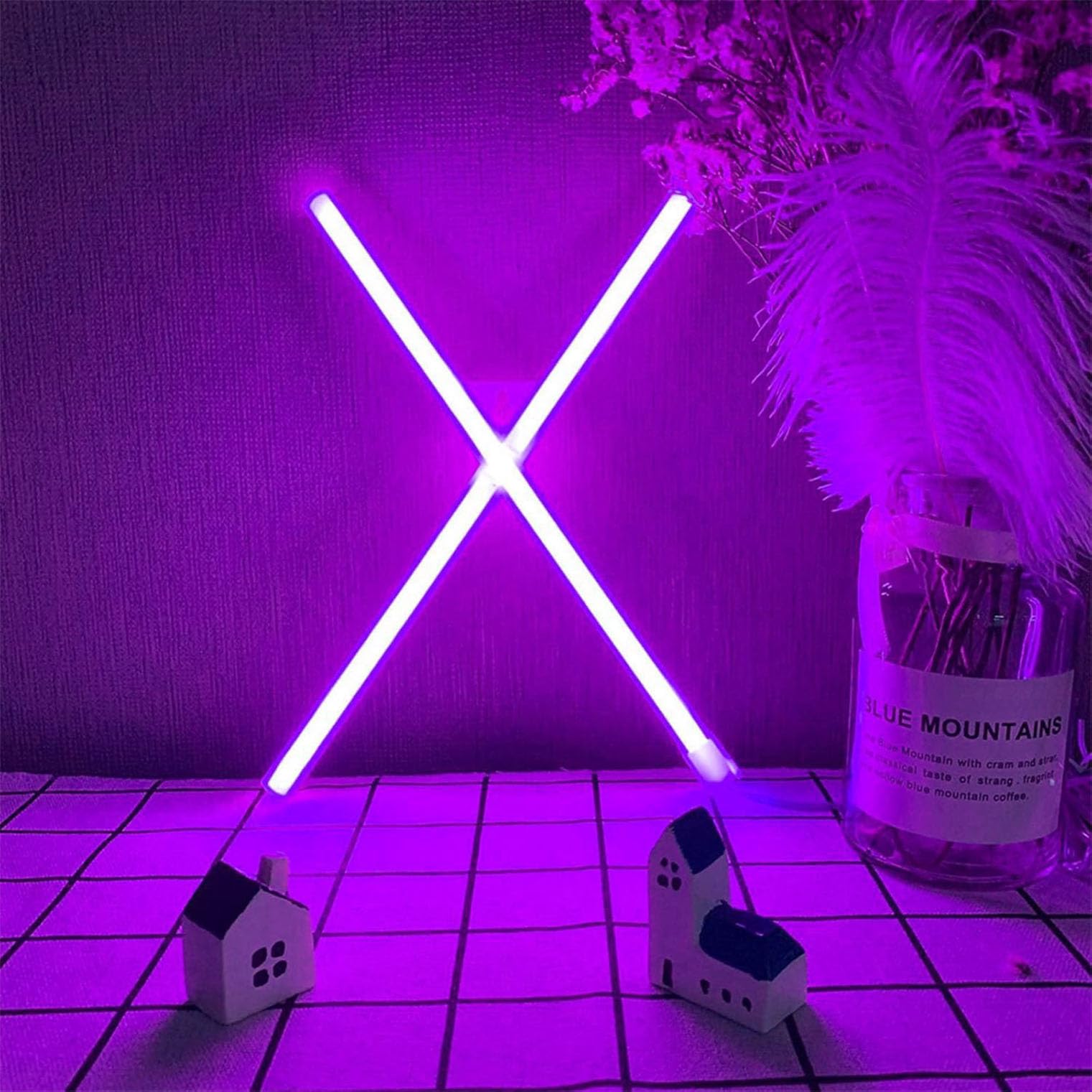 Neon Purple LED Marquee Letter Lights, Light Up Letters Glitter Alphabet Letter Sign Battery Powered for Night Light Birthday Party Wedding Girls Gifts Home Bar Christmas Decoration